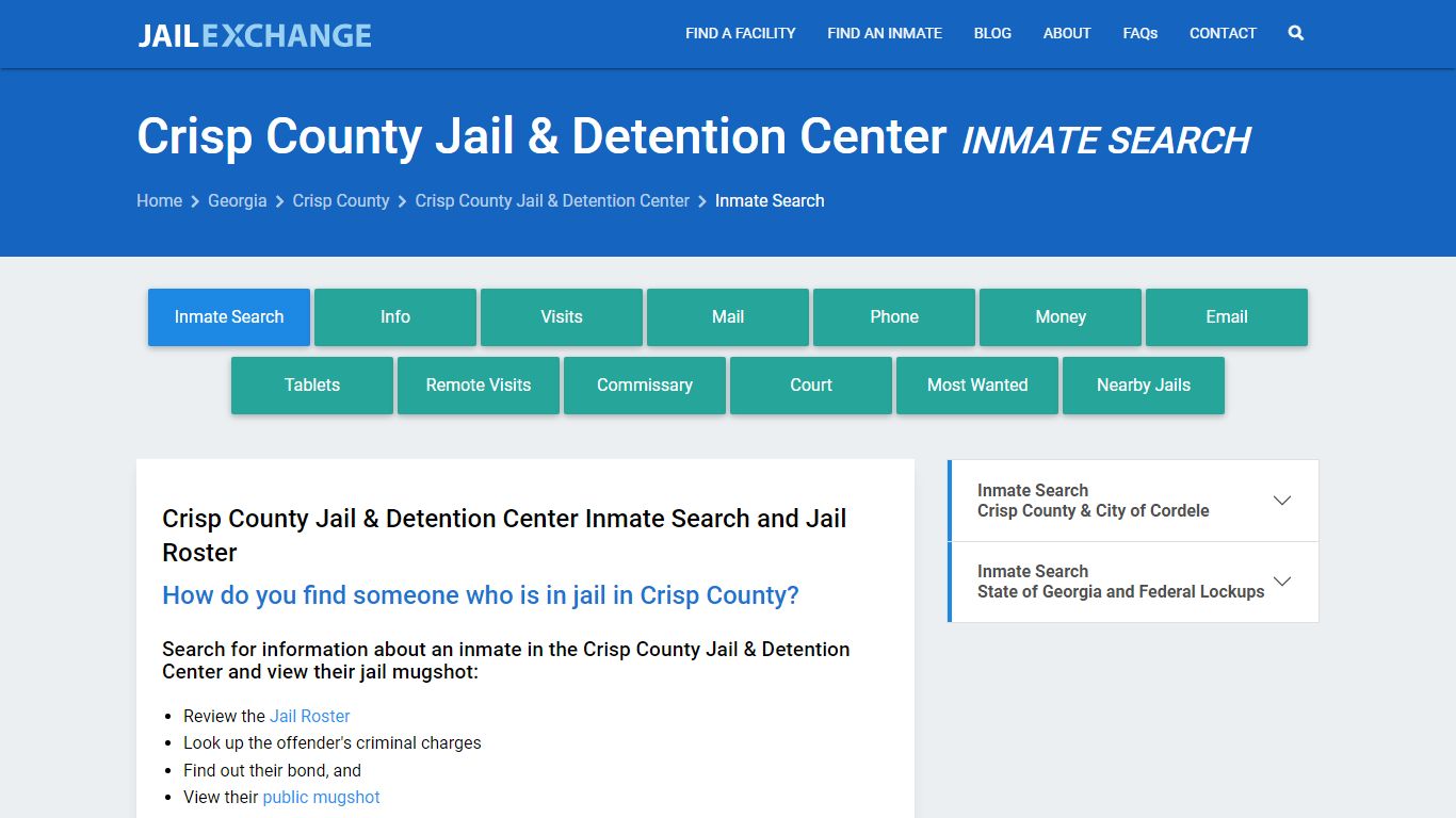 Crisp County Jail & Detention Center Inmate Search